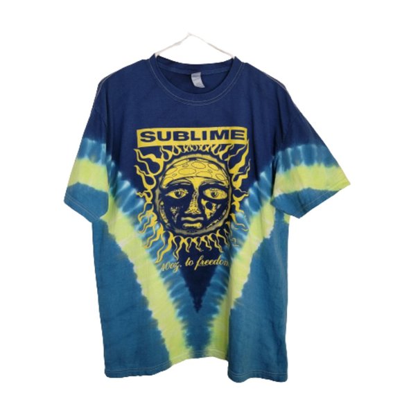 M&O Gold Other - M&O Gold Sublime 40 Oz to Freedom Tee Graphic Tie Dye Green Blue Large